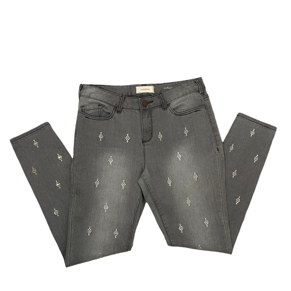 Sundance Primrose Party Gray Embellished Jeans Slim Fit Sequins Sz 29 - Picture 6 of 14